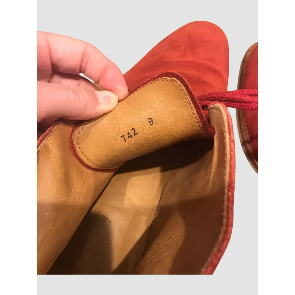 Russell &‎ Bromley Red Suede Chukka Boots Ankle Lace Up Mens Size 9
